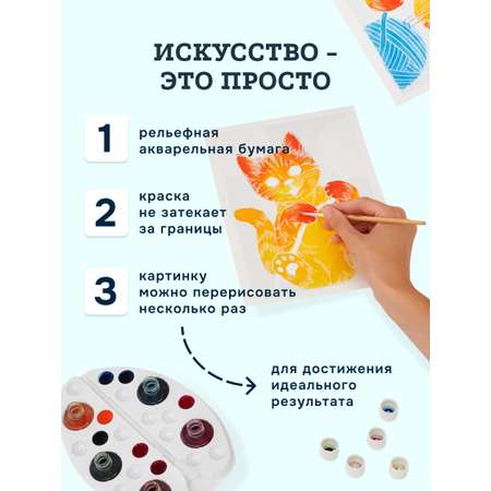 Набор для рисования SentoSphere Котята акварель