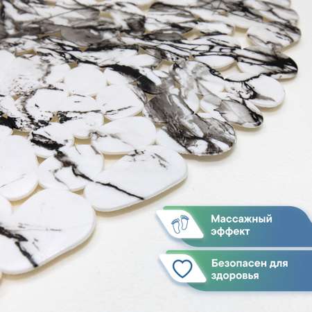 Коврик на дно ванны VILINA противоскользящий на присосках 36х69см мрамор