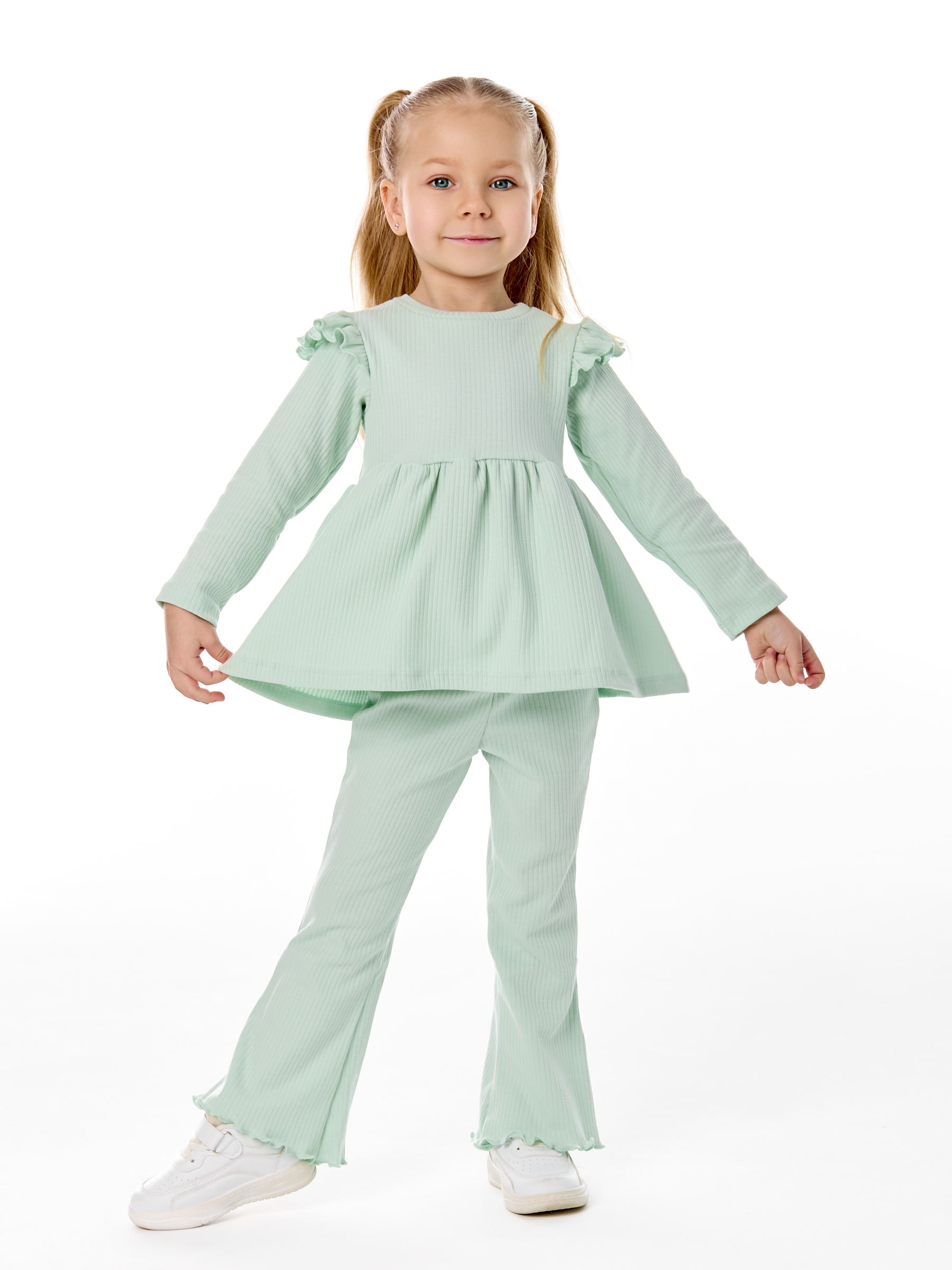 Лонгслив и брюки LEVAKIDS костюм_ласточка_нефрит - фото 1