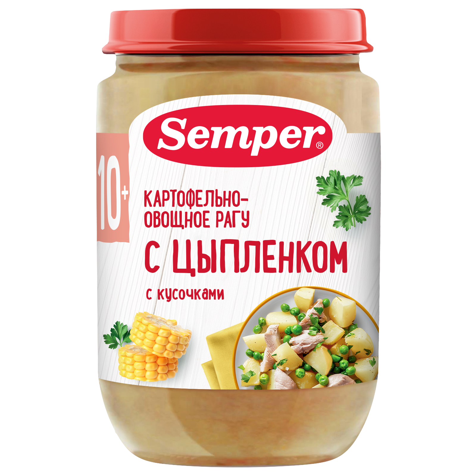 Пюре Semper Картофель-овощи-цыпленок с 10 мес 190 г - фото 1