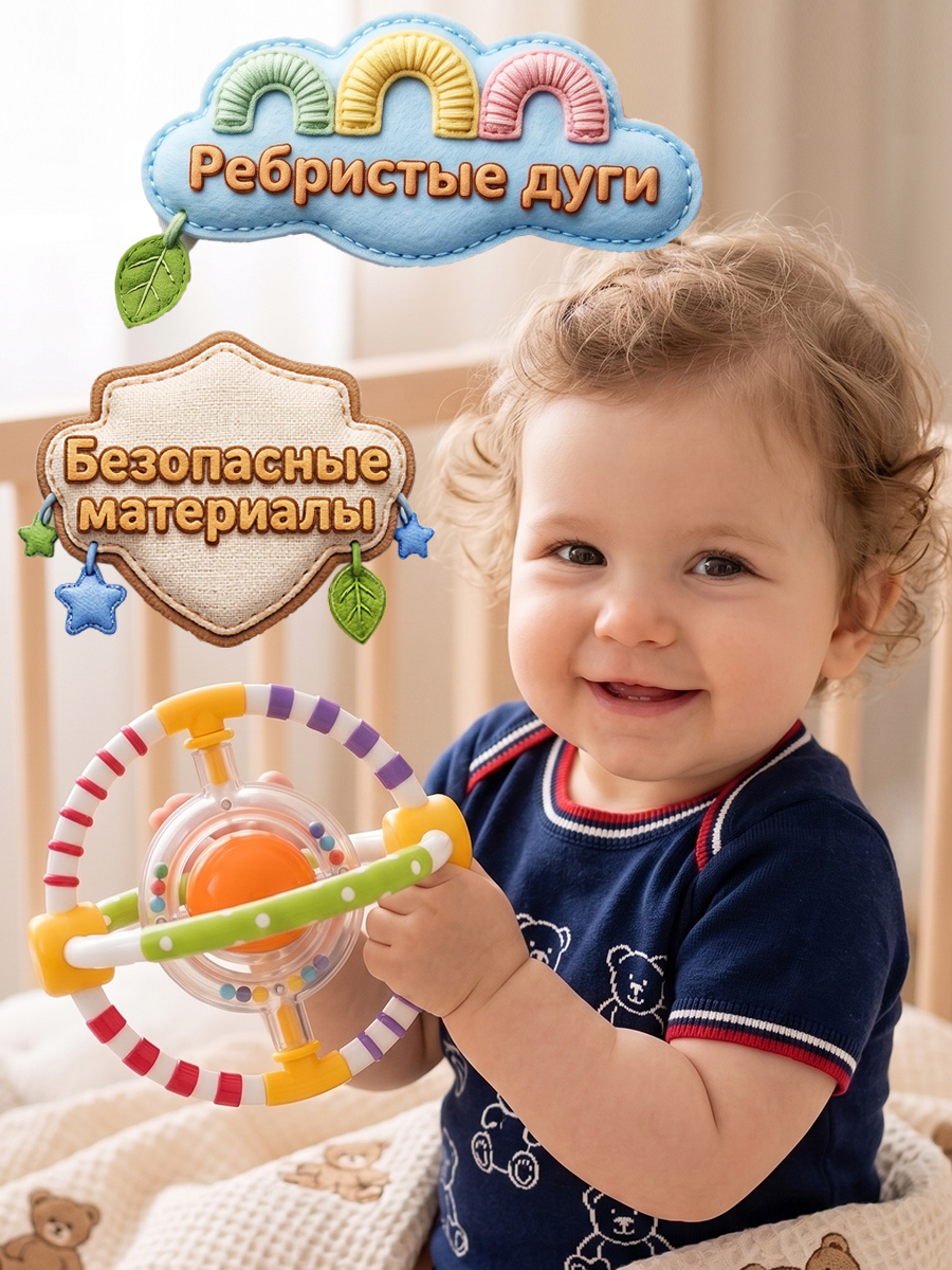 Игрушка Mioshi погремушка Развивающая игрушка - фото 3