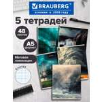 Тетрадь Brauberg клетка 48 лист. 5 шт.