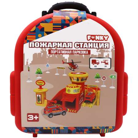 Гараж Funky Toys Пожарная станция многоуровневый