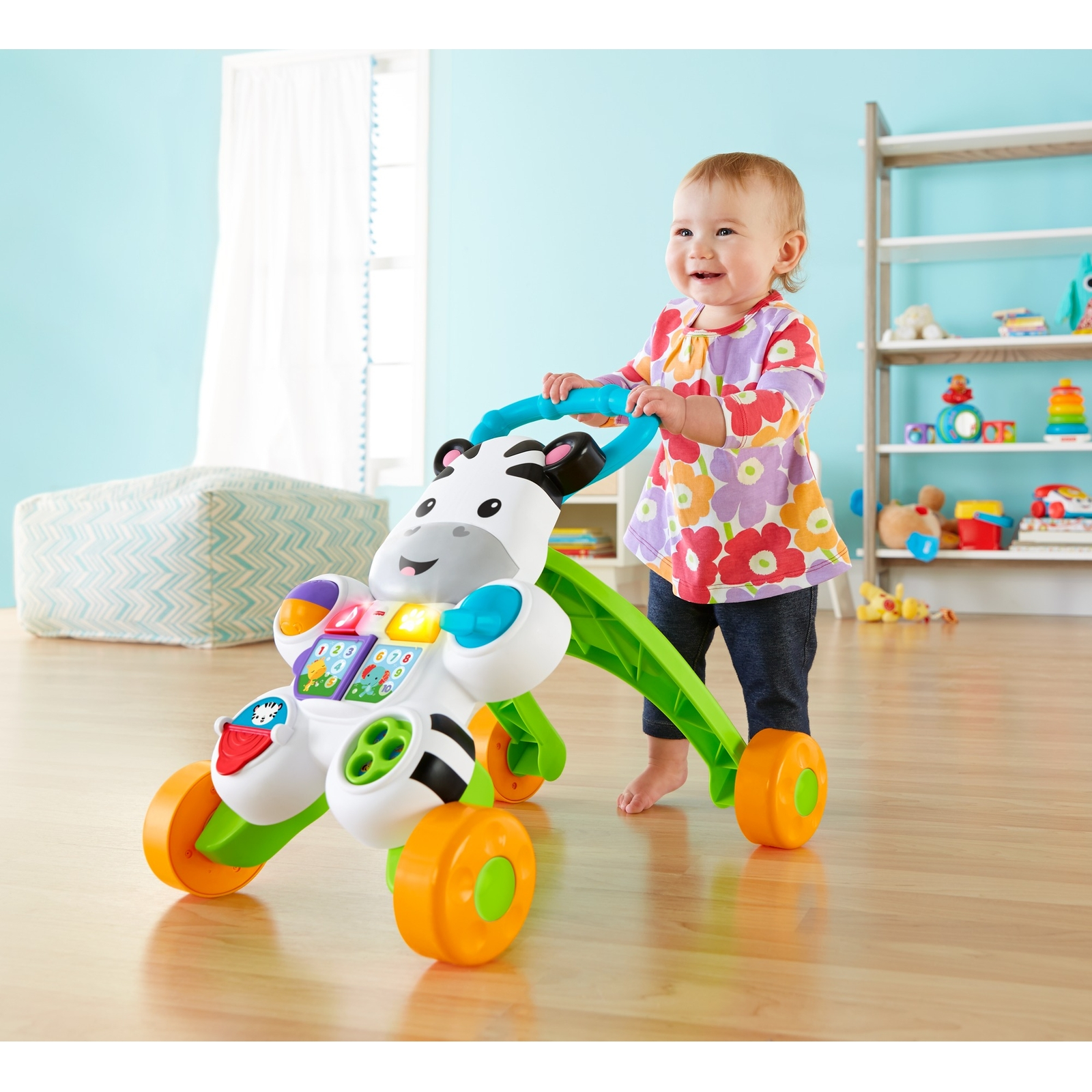Ходунки Fisher Price Зебра с ручкой - фото 17