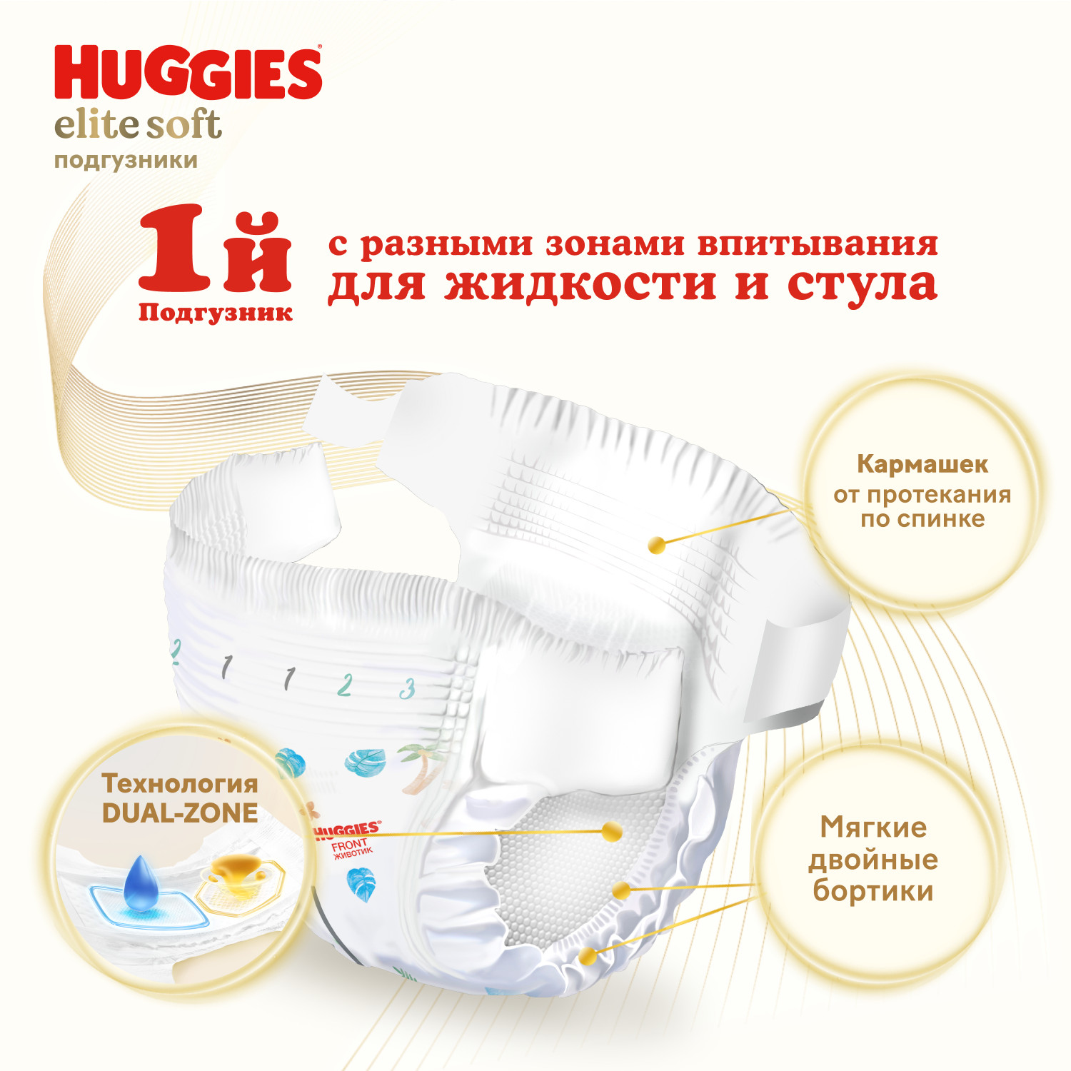 Подгузники Huggies Elite Soft 3 (5-9 кг) 21 шт. - фото 3