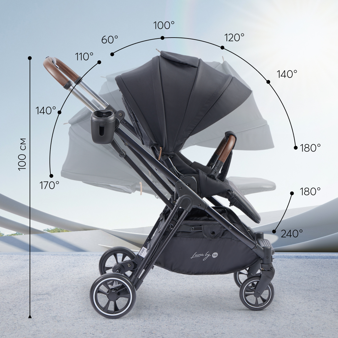Коляска прогулочная Happy Baby Luna черный - фото 13