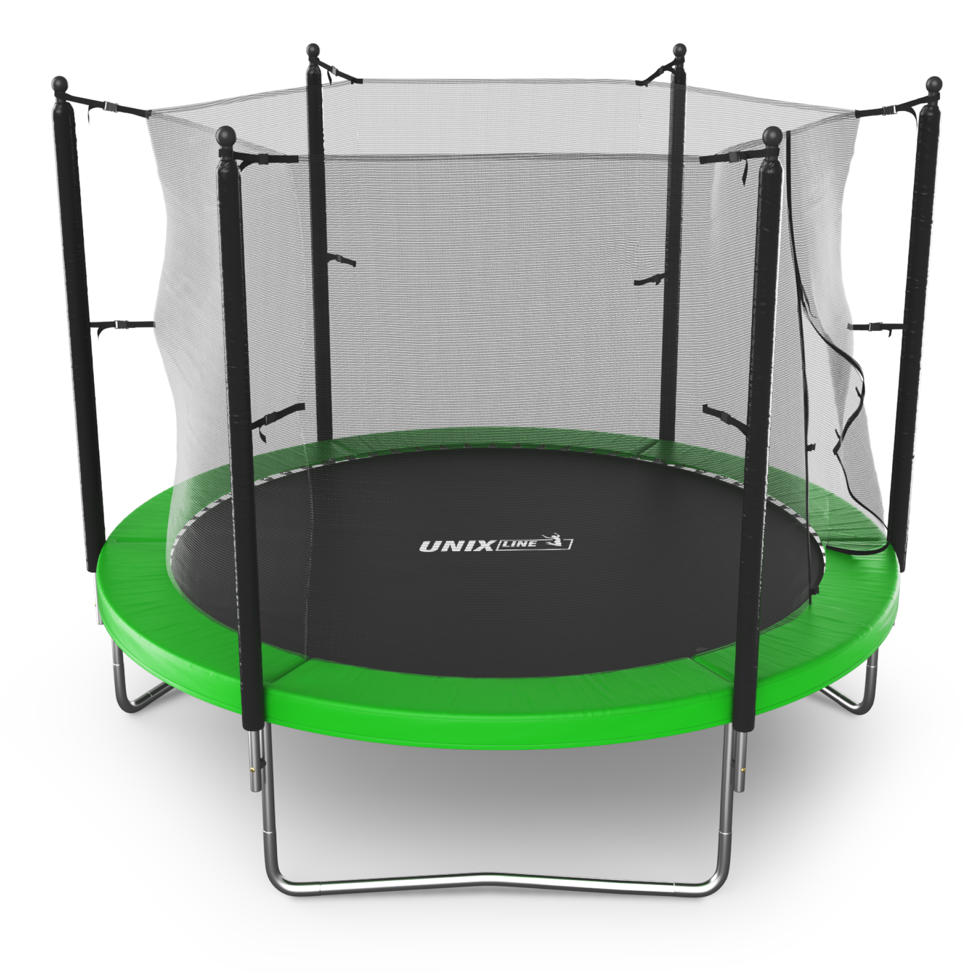 Батут каркасный Simple 10 ft UNIX line Green с внутренней защитной сеткой общий диаметр 305 см до 140 кг - фото 21