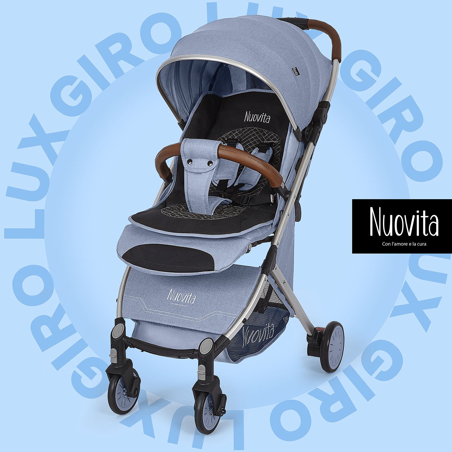 Коляска прогулочная Nuovita Giro Lux синий - фото 1