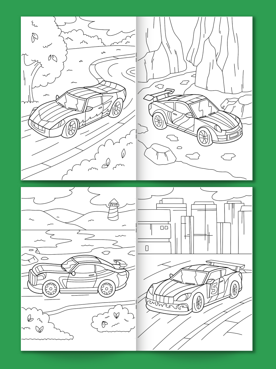 Раскраски Проф-Пресс с машинками. Набор из 4 шт. Гоночные машины Мегатачки Суперкары - фото 6