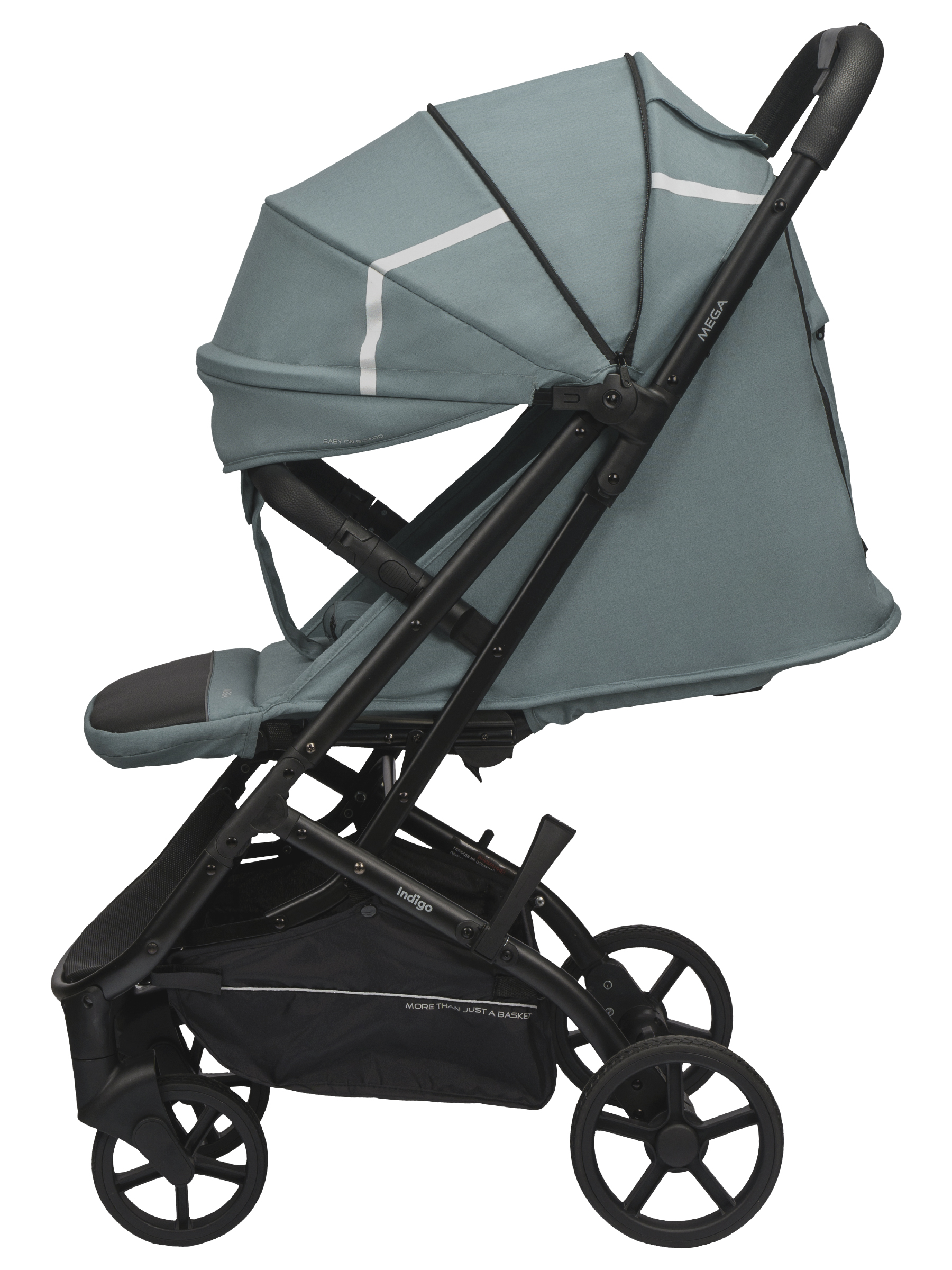 Коляска прогулочная Indigo Mega голубой - фото 14