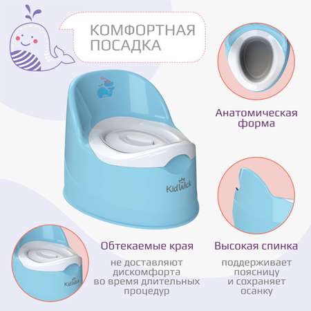 Горшок детский KidWick Гранд голубой с белой крышкой
