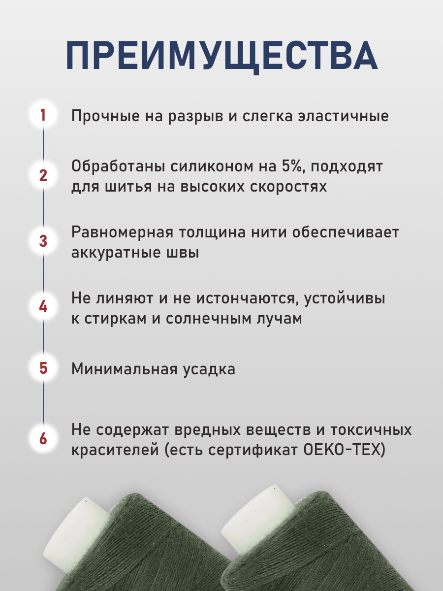 Нитки для шитья 40/2 Bestex 10шт цв 345 - фото 3