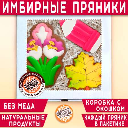 Пряники имбирные ручной работы Вкусный подарок Подарочный набор на 1 сентября и День учителя