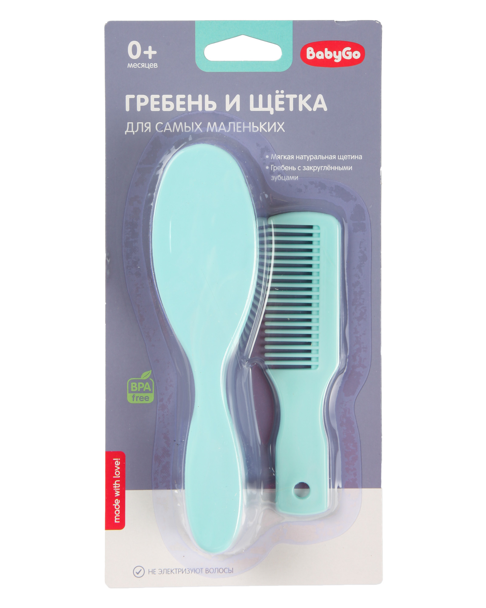 Щетка, расческа BabyGo натуральная щетина - фото 7