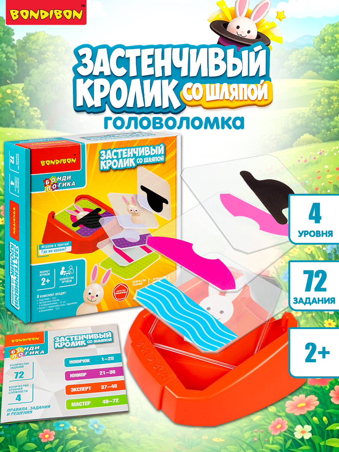 Настольная игра Bondibon ЗАСТЕНЧИВЫЙ КРОЛИК СО ШЛЯПОЙ - фото 1