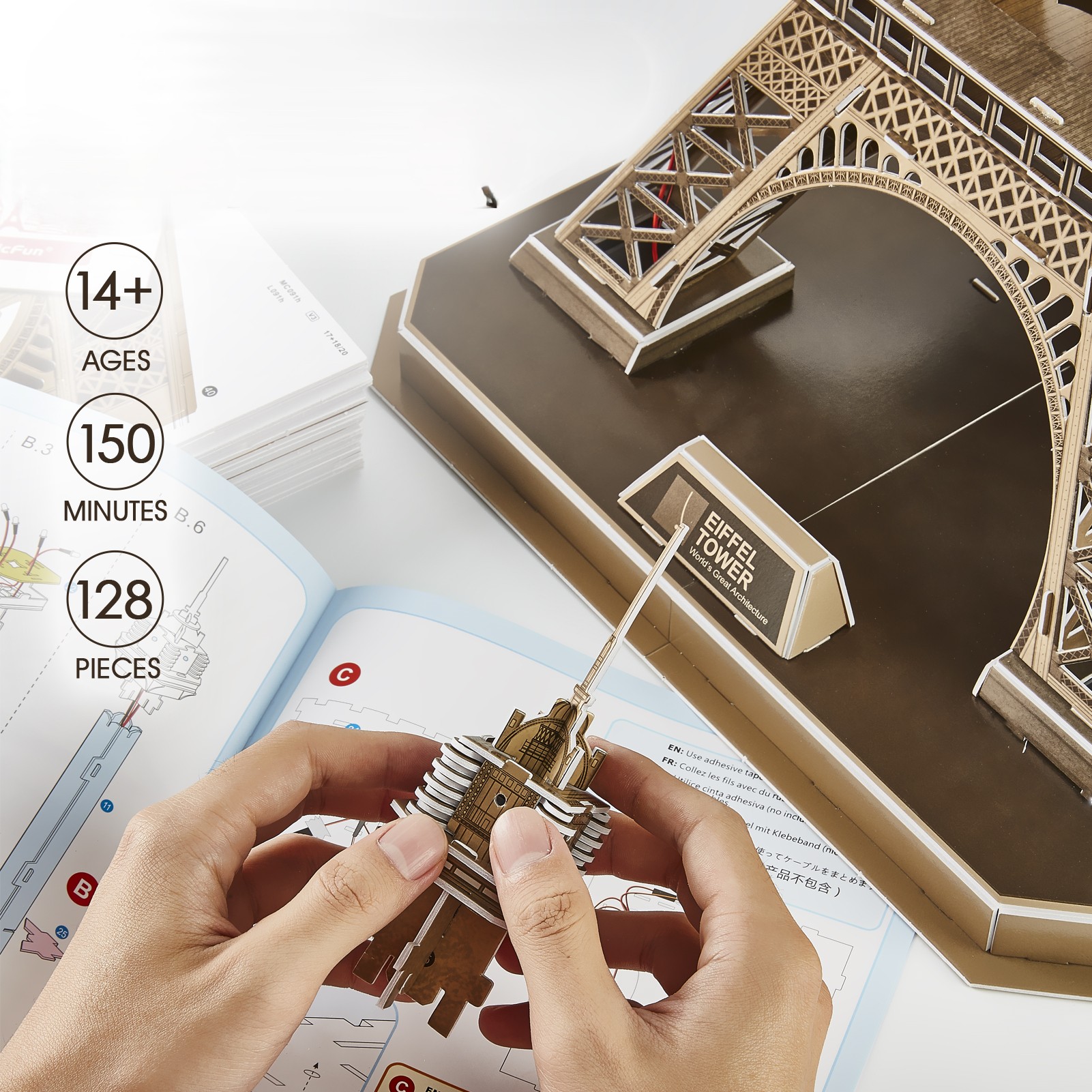 Пазл CubicFun Эйфелева башня Led подсветка 3D - фото 9