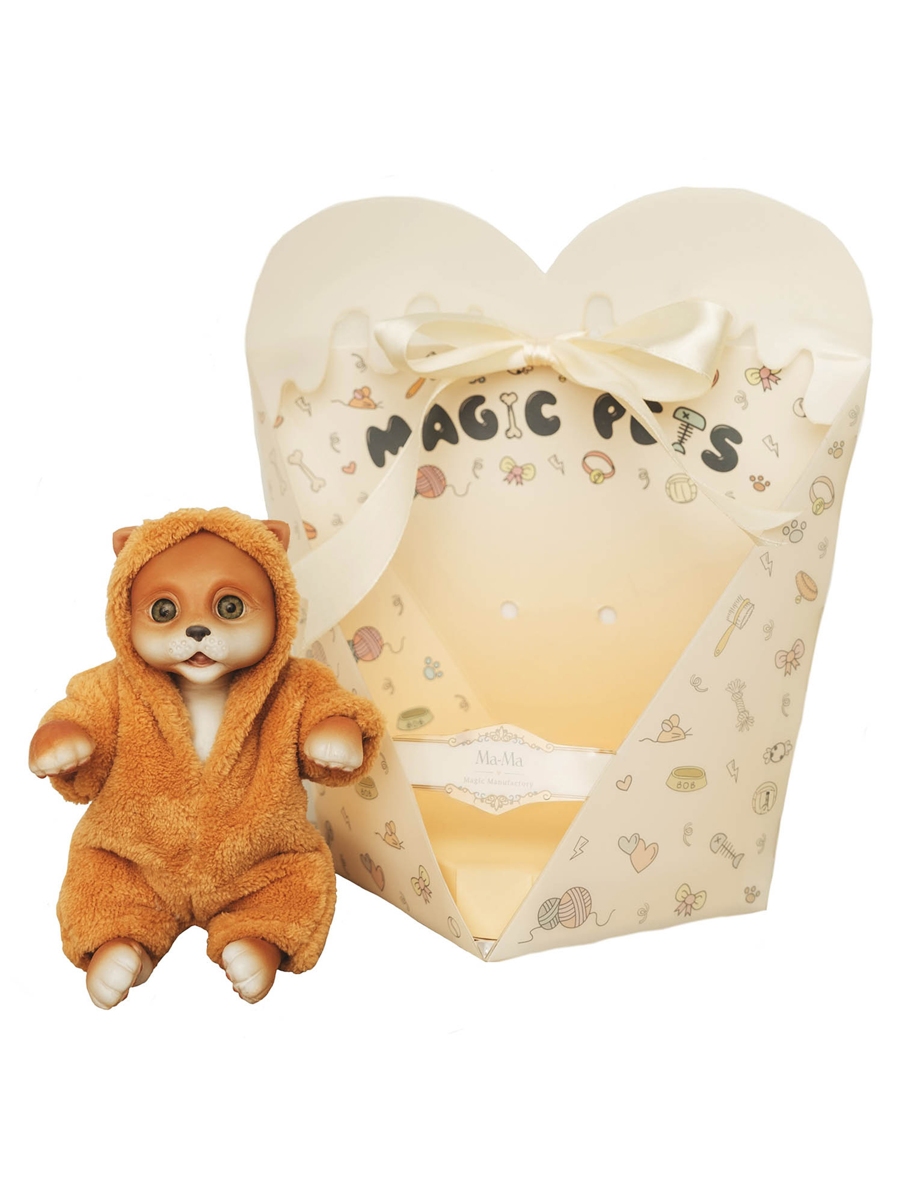 Кукла мини Magic Manufactory Magic Pets Кот реборн рыжий высота 19 см 4631175965854 - фото 5