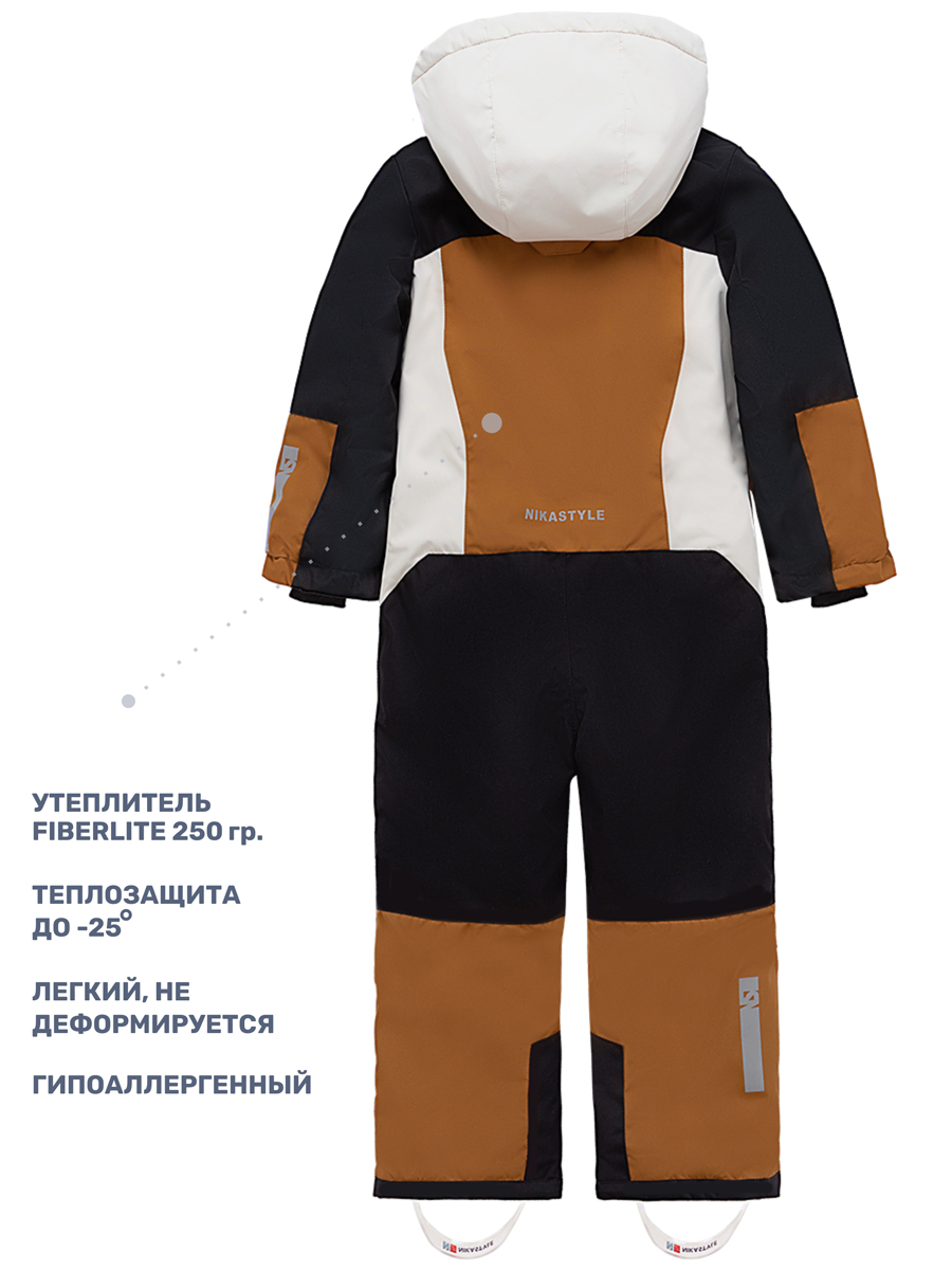 Комбинезон NIKASTYLE 8з6524 кэмел/черный - фото 4
