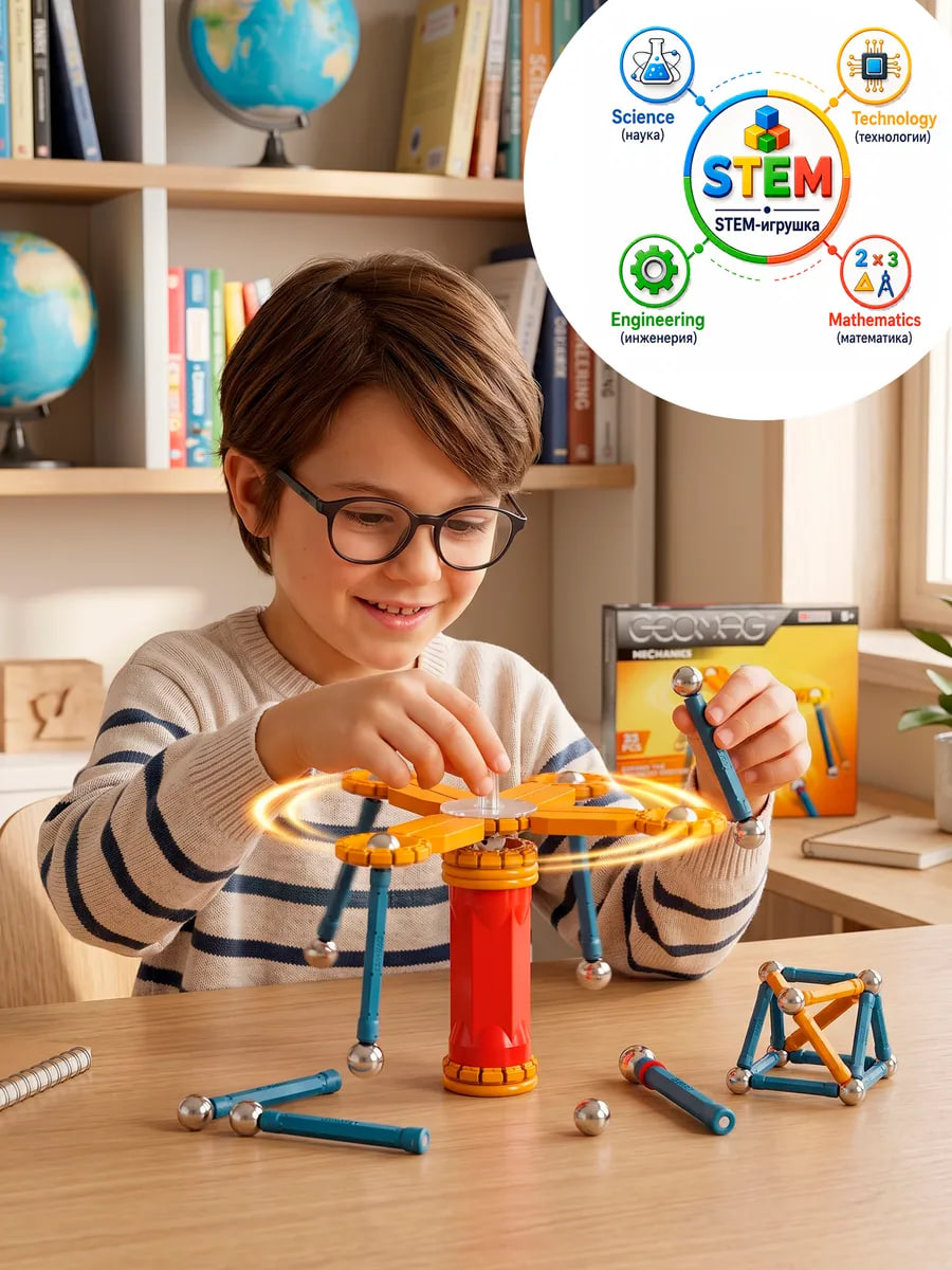 Конструктор Geomag Mechanics магнитный 33 дет. - фото 4