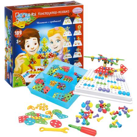 Конструктор Bondibon мозаика с отверткой 189дет сборная игровая модель