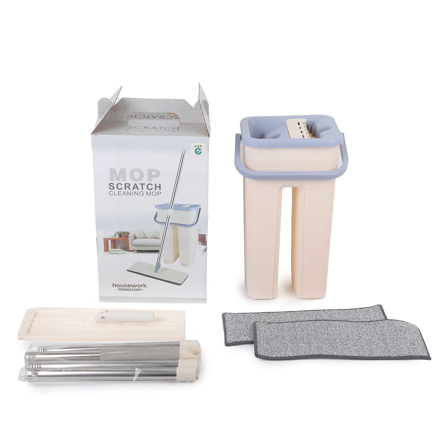 Набор швабра для пола ё 112см с ведром в комплекте - фото 2