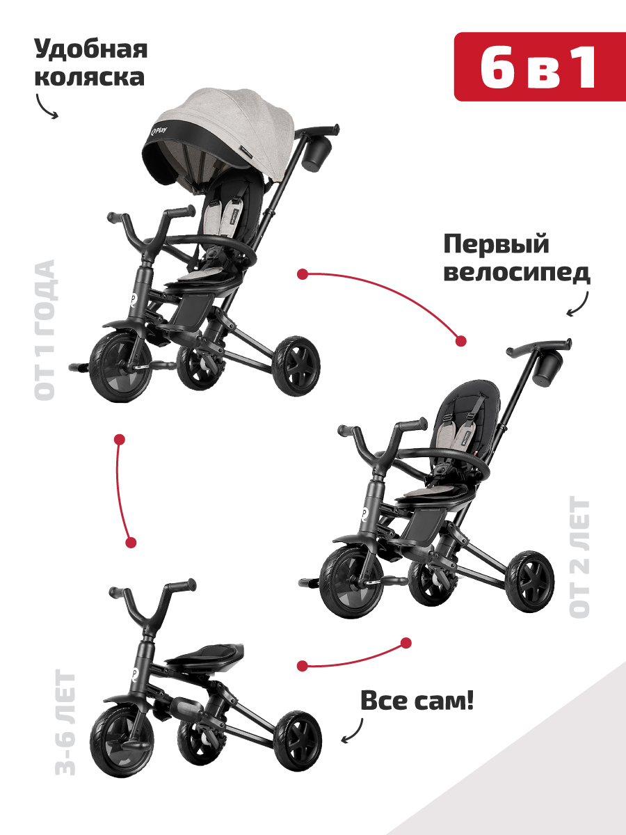 Трехколесный велосипед Q-Play 8 дюймов - фото 2