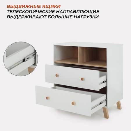 Комод пеленальный Rant Vester 80 см 2 ящика 2 отсека Cloud White