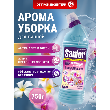 Чистящее средство Sanfor Цветочная свежесть 750 г для сантехники 1 упак.