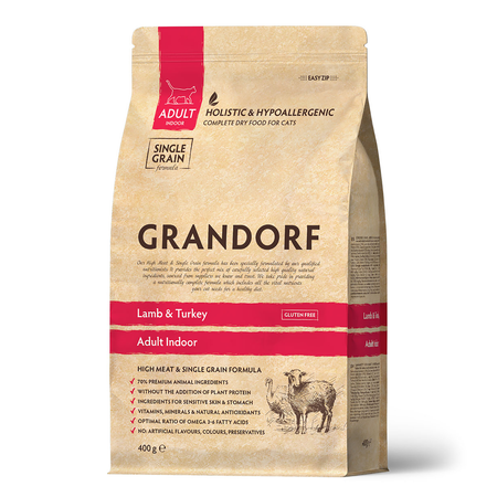 Корм для кошек Grandorf 400г ягненок с индейкой