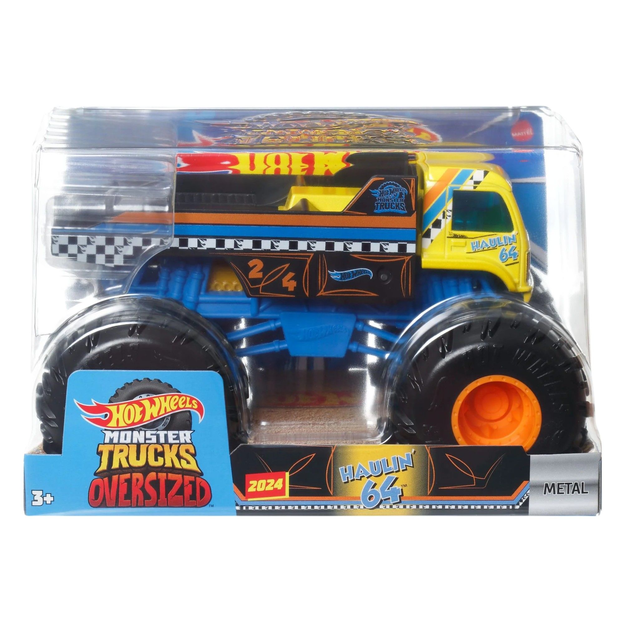 Монстр-трак Hot Wheels Monster Trucks 1:24 Haulin 64 1:24 голубой - фото 1