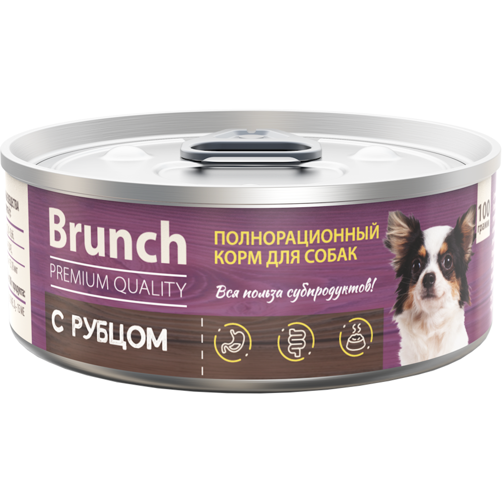 Корм для собак влажный полнорационный Brunch с рубцом 100г - фото 1