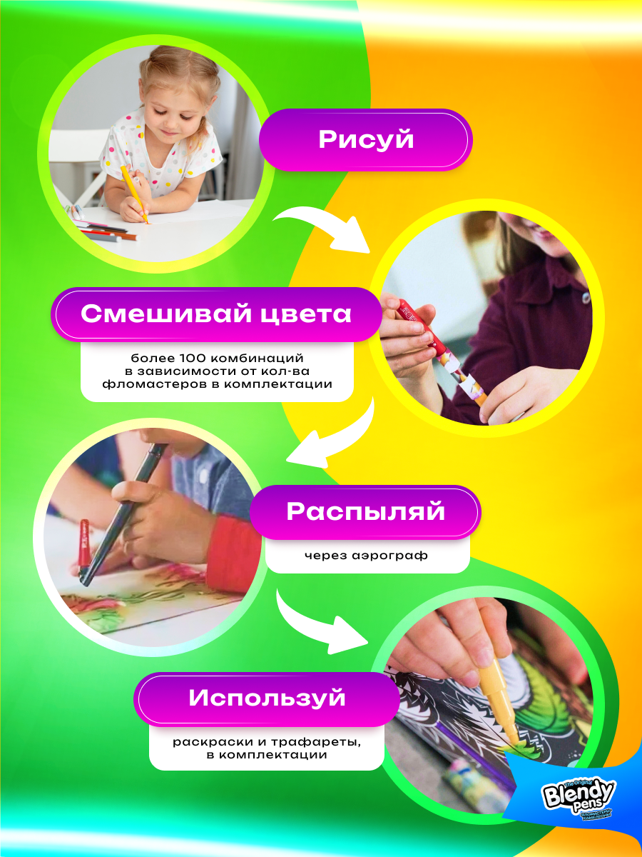 Фломастеры Blendy pens 14 цв. - фото 4