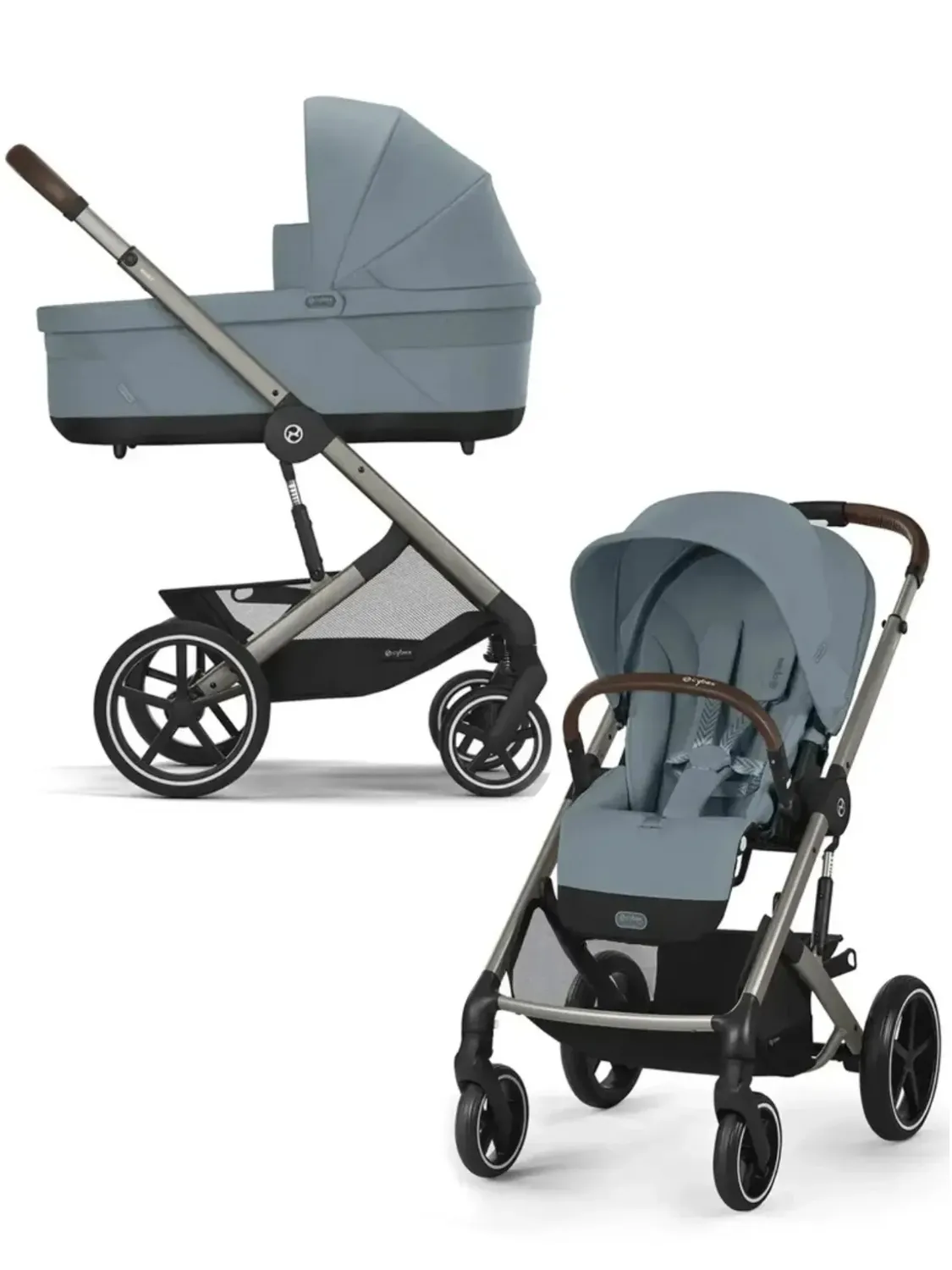Коляска 2в1 Cybex Balios S Lux TPE голубой - фото 1