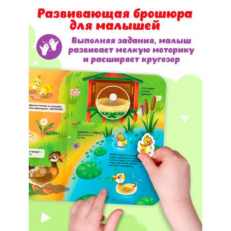 Книжка Проф-Пресс картонная с фигурками на липучках 15 шт. Домашние животные. 16х22 см