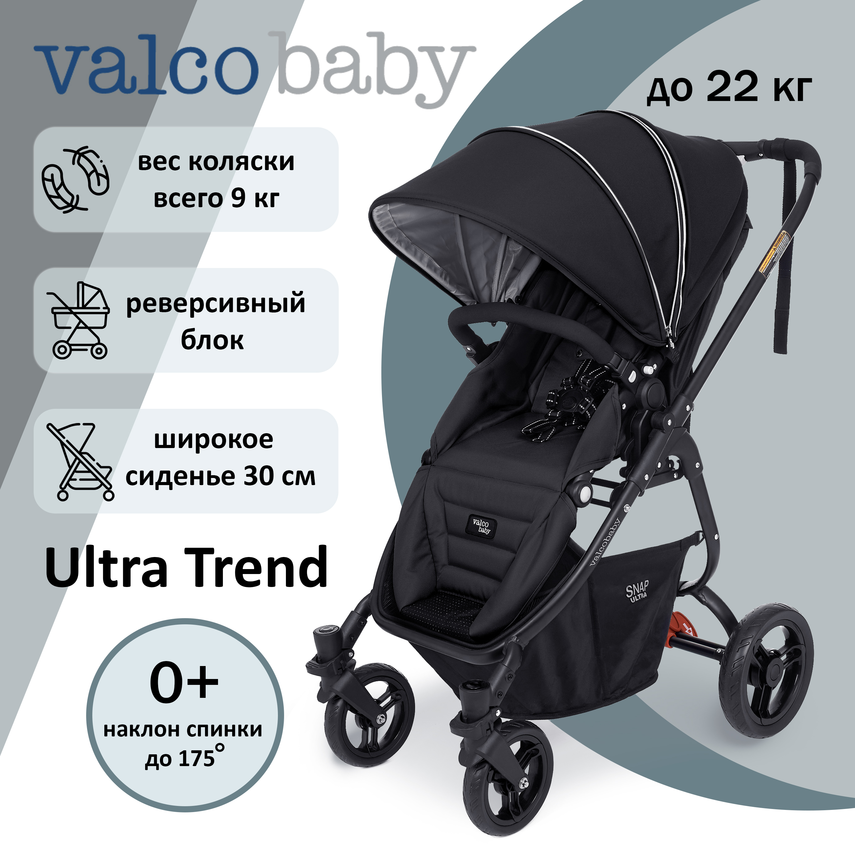 Коляска прогулочная Valco baby Snap 4 Ultra Coal / Black - фото 2
