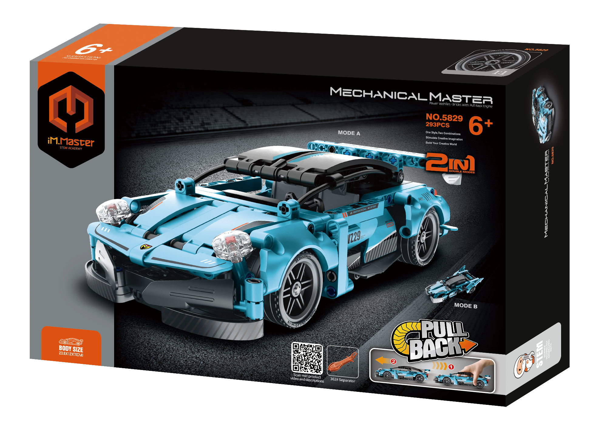 Конструктор Im.Master Синий спорткар 2в1 293 дет. - фото 5