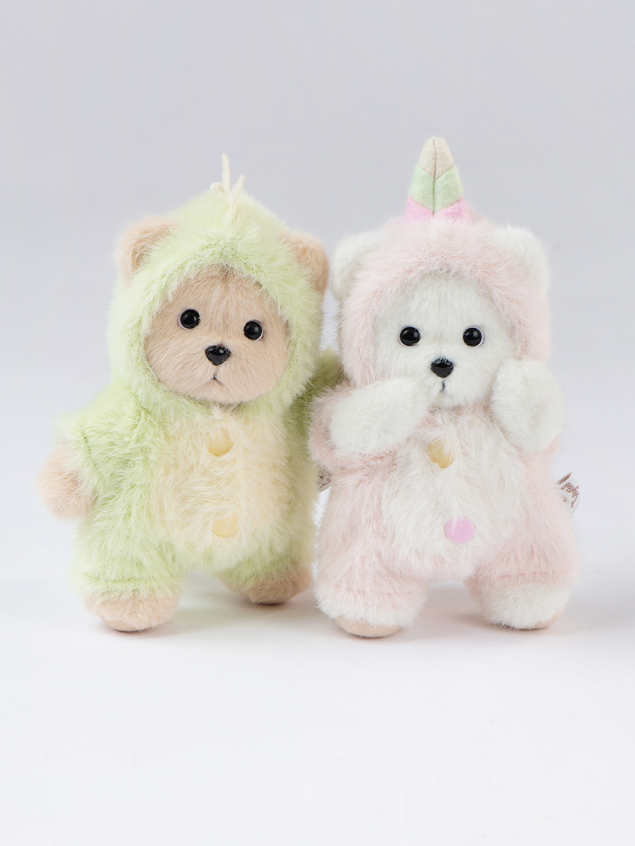 Мягкая игрушка TeddyTales Медведь в костюме дино брелок - фото 4