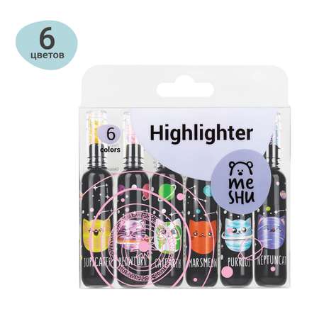 Текстовыделители Meshu 6 цв.