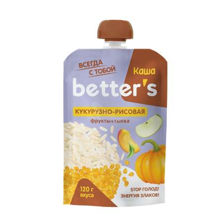 Каша кукурузно-рисовая betters с тыквой 120г
