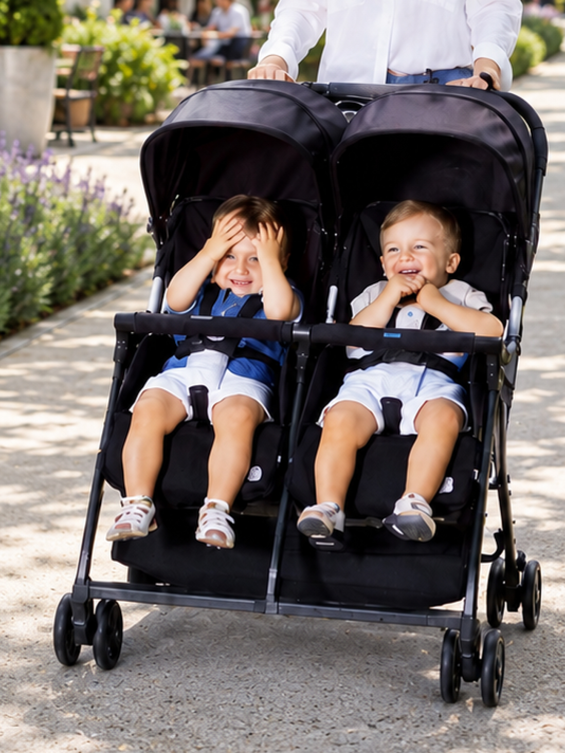 Коляска прогулочная для двойни Chicco Ohlala Twin Black Night черный - фото 2