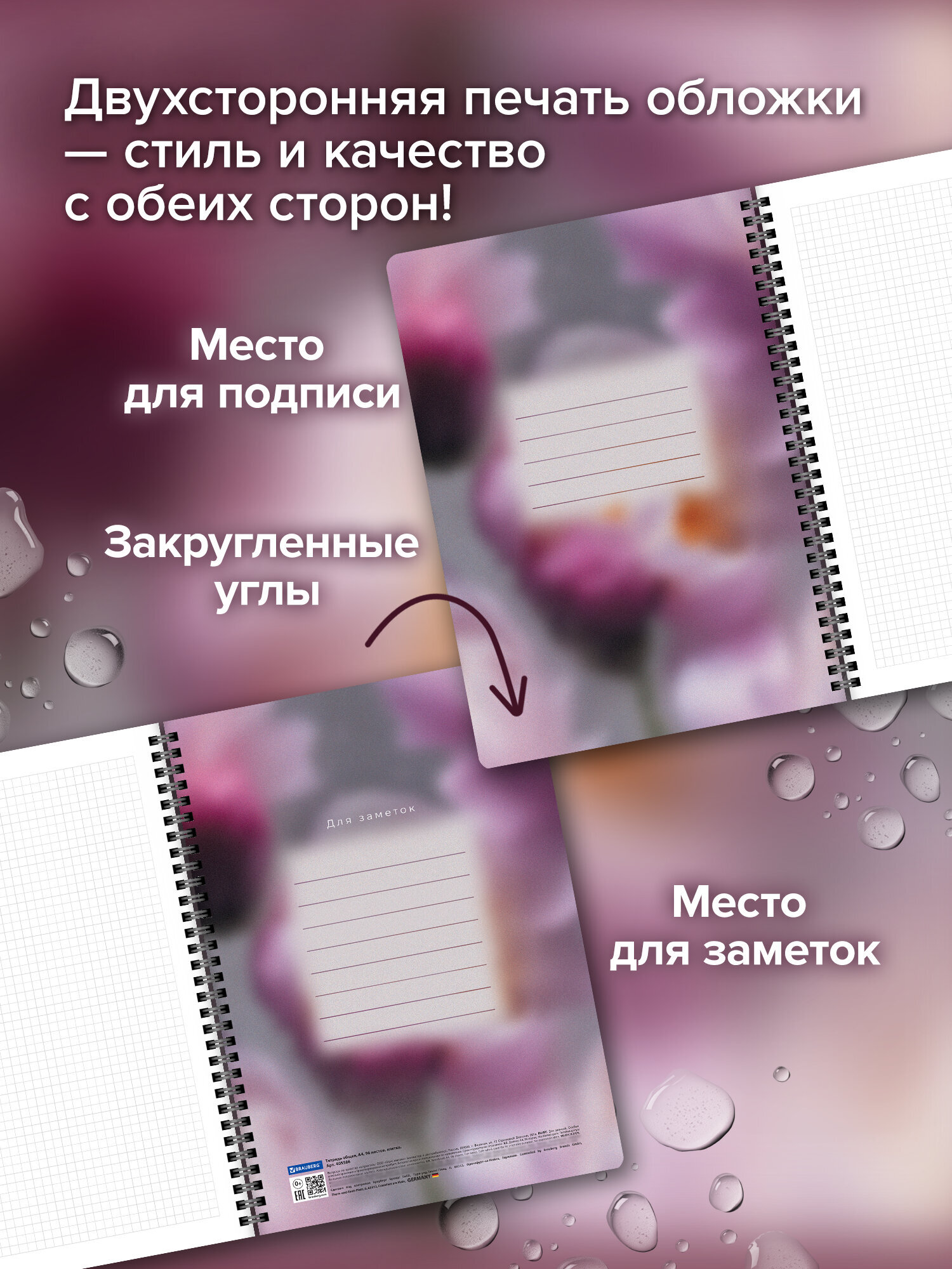 Общая тетрадь Brauberg клетка 96 лист. 2 шт. - фото 4