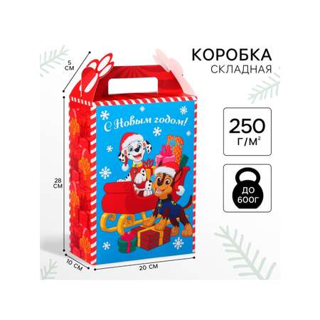 Коробка складная, новогодняя Paw Patrol \"С Новым годом\", 20 х 33 х 10 см