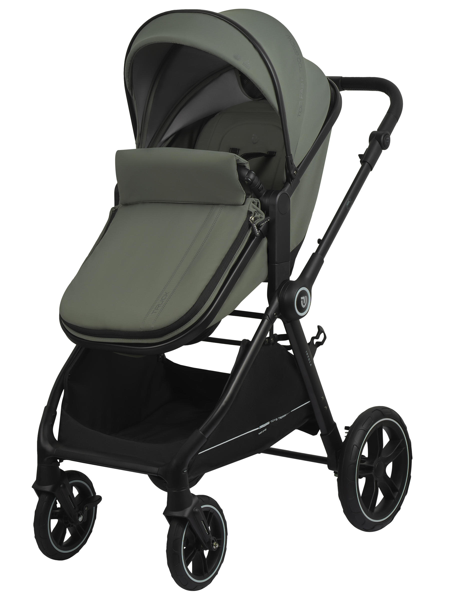 Коляска трансформер JOVOLA Truck, перекидная ручка зеленый - фото 9