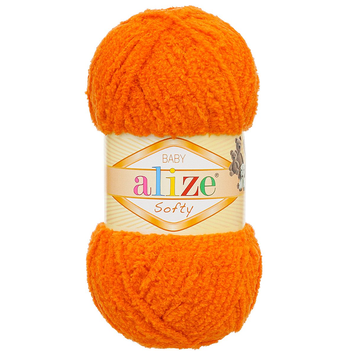 Пряжа для вязания Alize softy 50 гр 115 м микрополиэстер мягкая фантазийная 6 оранжевый 5 мотков - фото 4