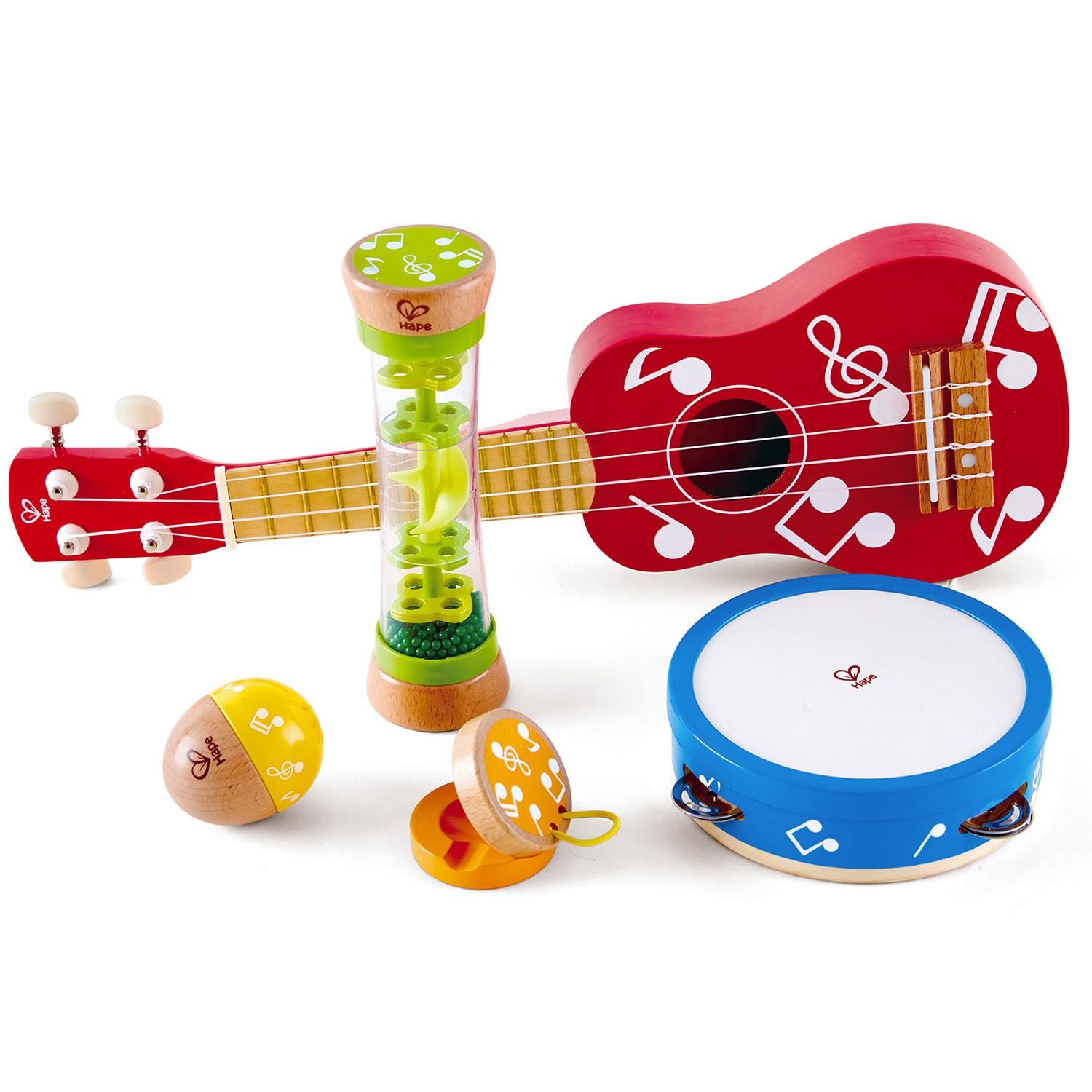 Игрушка музыкальная Hape Мини-группа гитара, бубен - фото 2