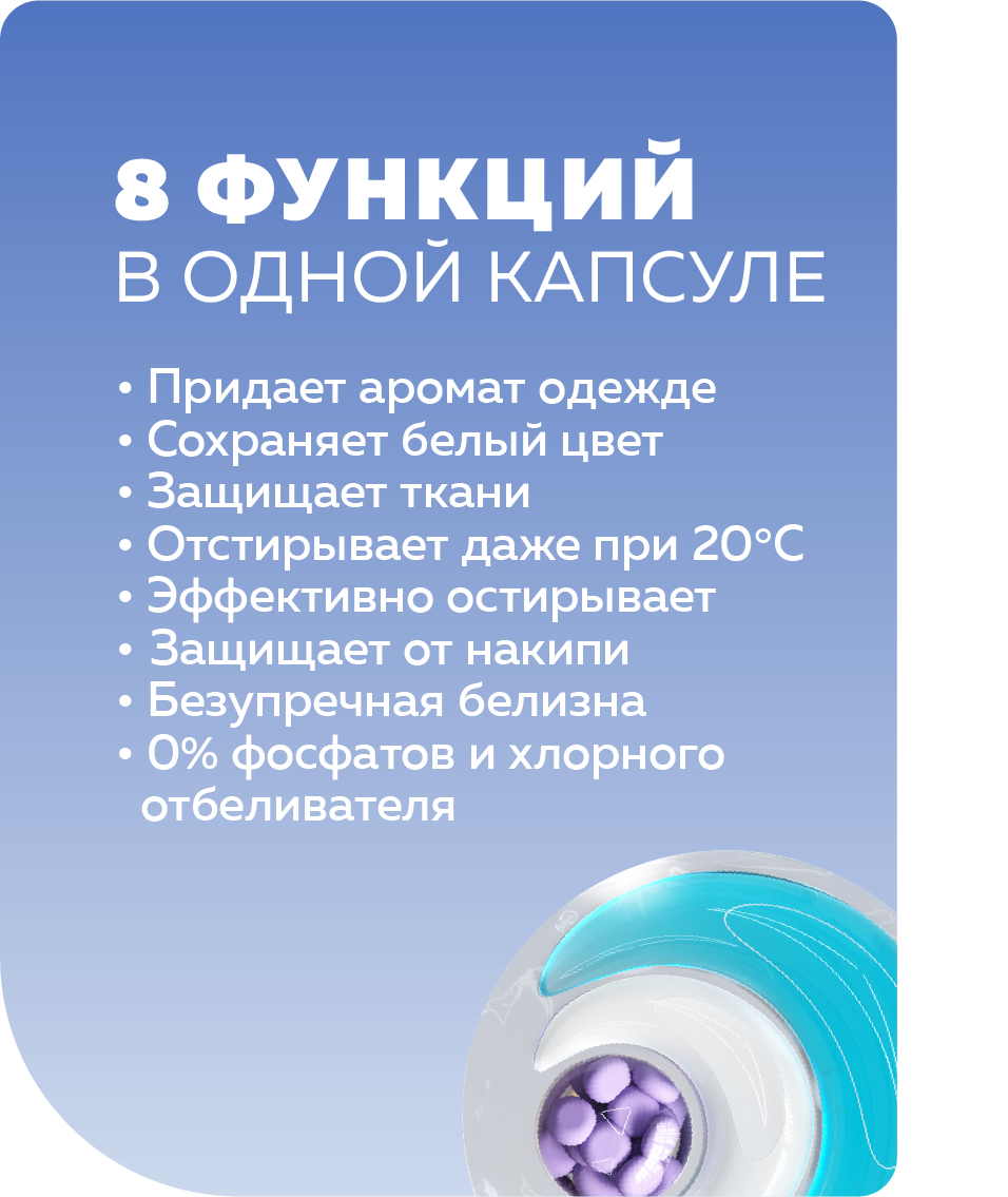 Капсулы для стирки Was Белое 30 шт. - фото 3