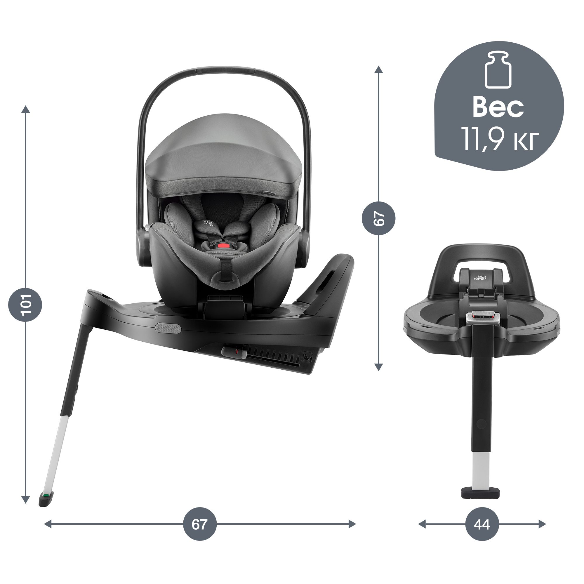Автокресло Britax Roemer Baby-Safe Pro и Vario base Isofix 0+/1 (0-18 кг) - фото 13