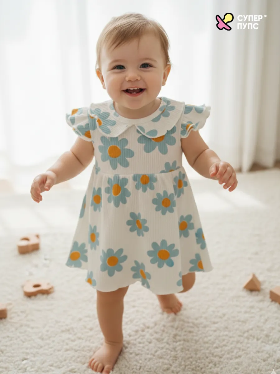 Боди-платье Супер Пупс бд/платье/2крыл/ромашка - фото 13
