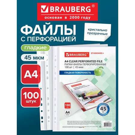Файл Brauberg комплект 100 штук А4