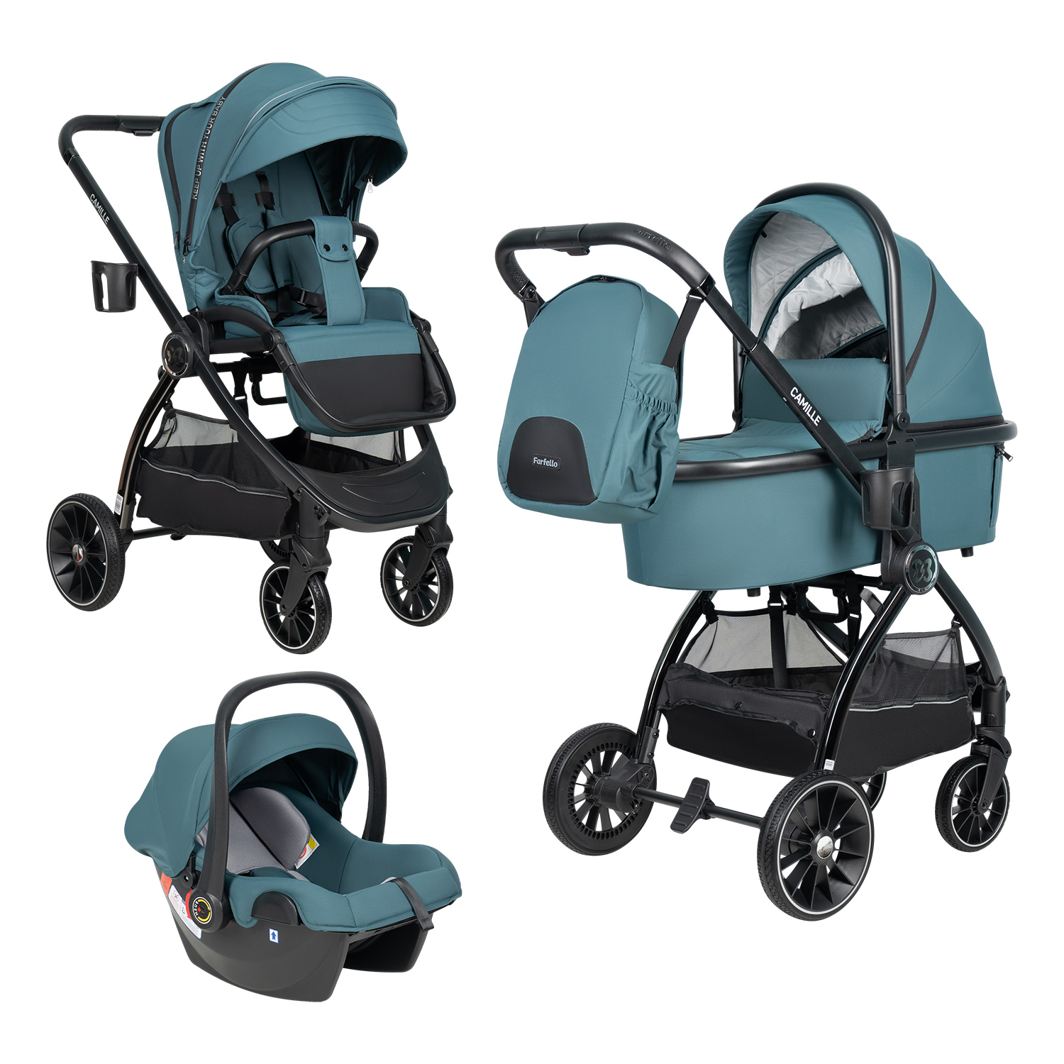 Коляска 3в1 Farfello Camille зеленый - фото 9
